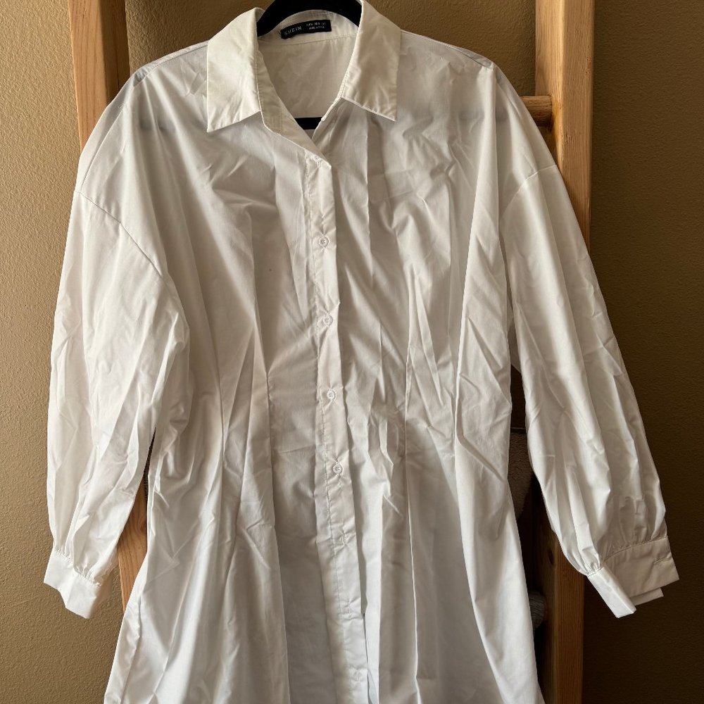 White collard shirt dress